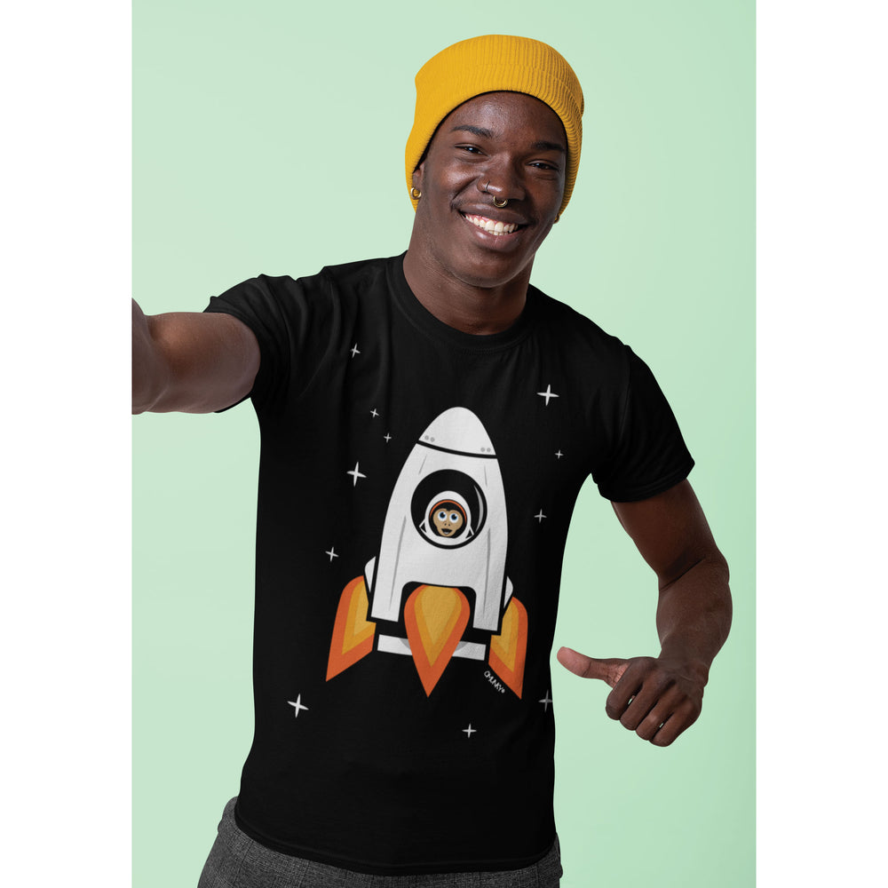Space Chimp X Chimpanzee in Rocket T-shirt