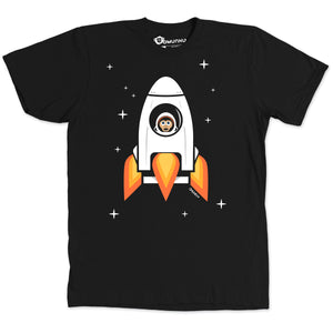 Space Chimp X Black Chimpanzee in Rocket T-shirt