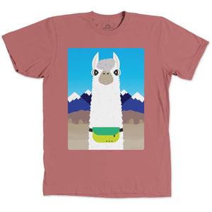 Alpaca Wearing a Fanny Pack Mauve T Shirt