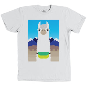 Alpaca Wearing A Fanny Pack White T Shirt